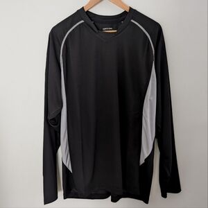 NORTH END | Men's Blk/Grey Athletic Long Sleeved Mesh Moisture Wicking Top
